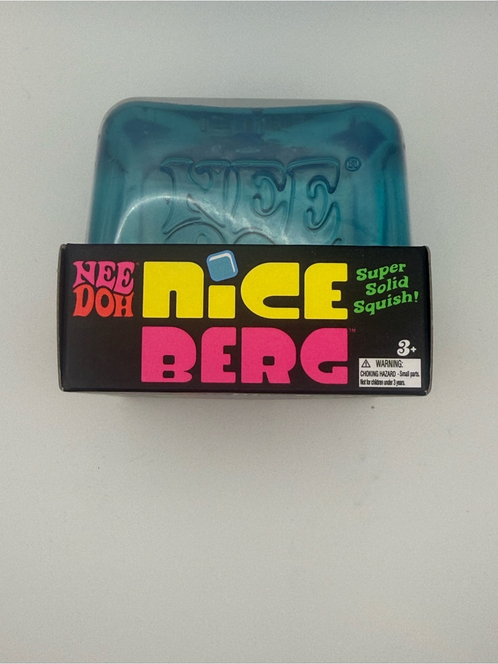 NeeDoh Nice Berg Super Solid Squish Blue Ice Cube Stress Toy NIB